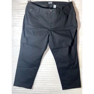 Terra & Sky Jeans Womens 24W Petite Straight Stretch Black Denim